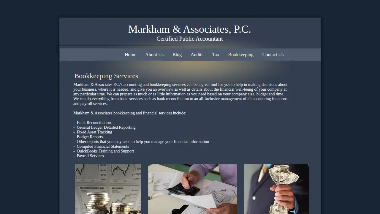 Markham & Associates PC CPA page
