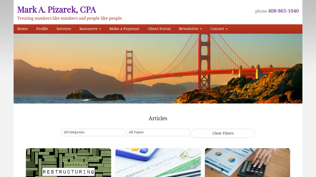 Pizarek M.A. CPA page
