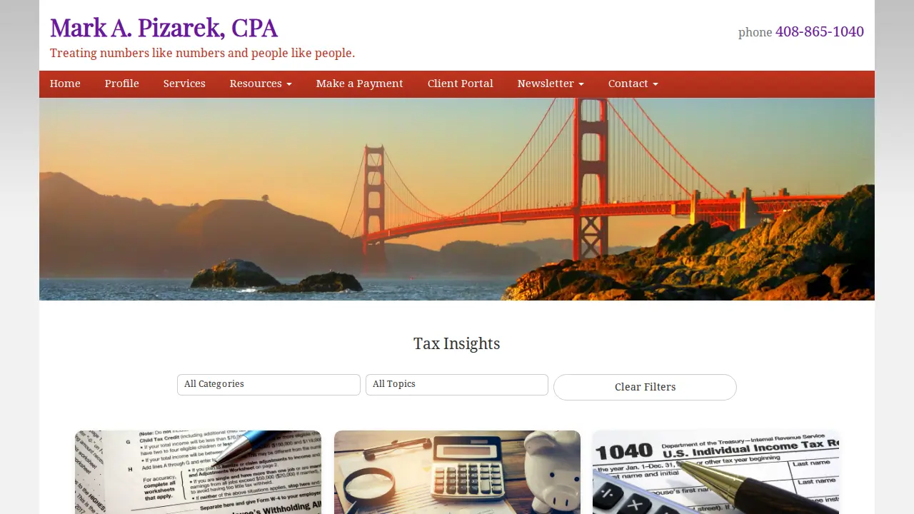 Pizarek M.A. CPA page