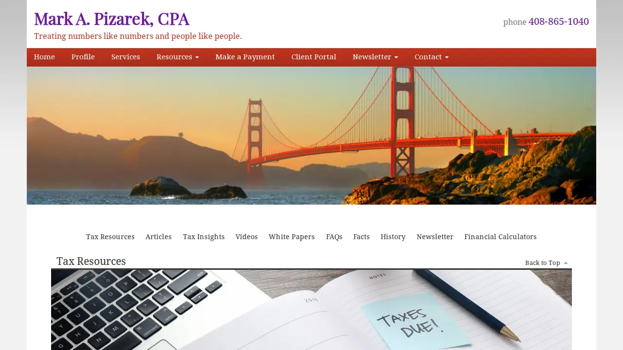 Pizarek M.A. CPA page