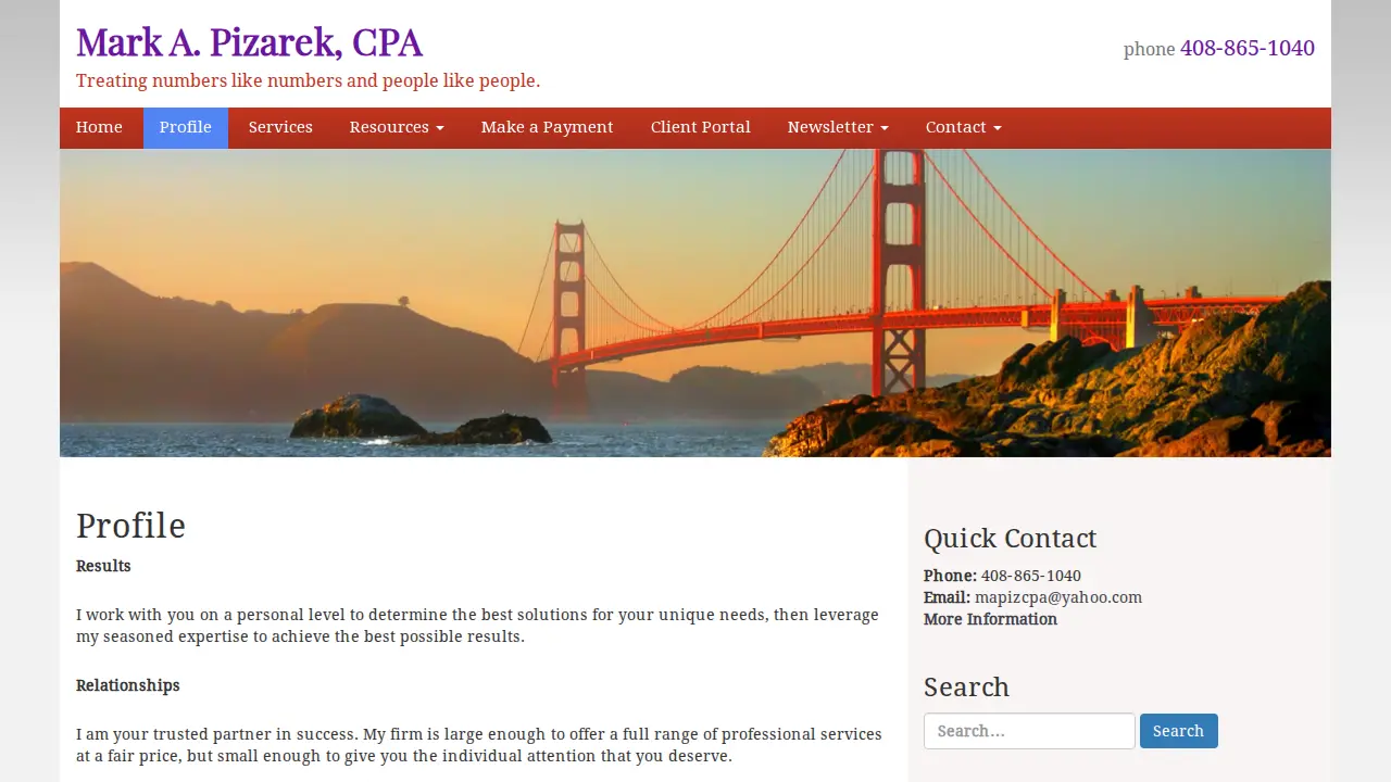 Pizarek M.A. CPA page