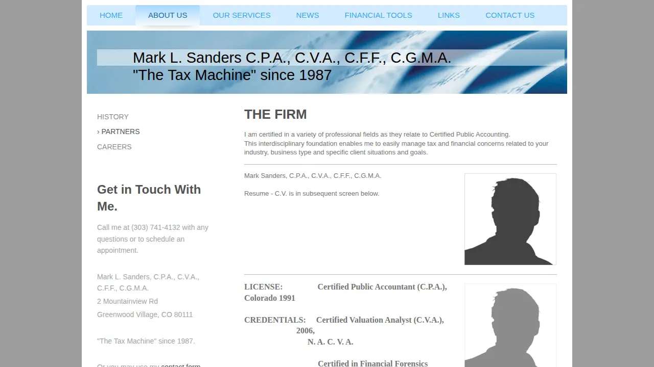 Mark L. Sanders, C.P.A., C.V.A., C.F.F., C.G.M.A. page