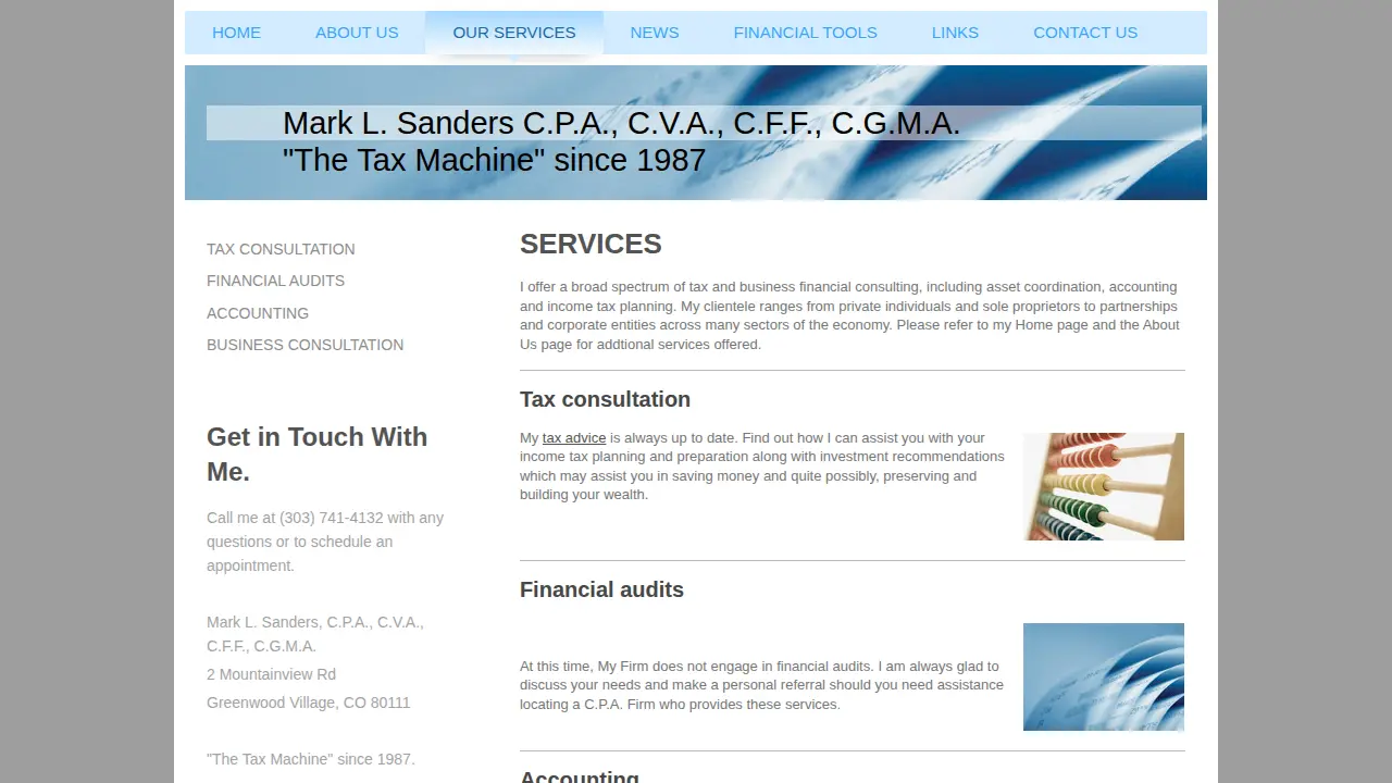 Mark L. Sanders, C.P.A., C.V.A., C.F.F., C.G.M.A. page