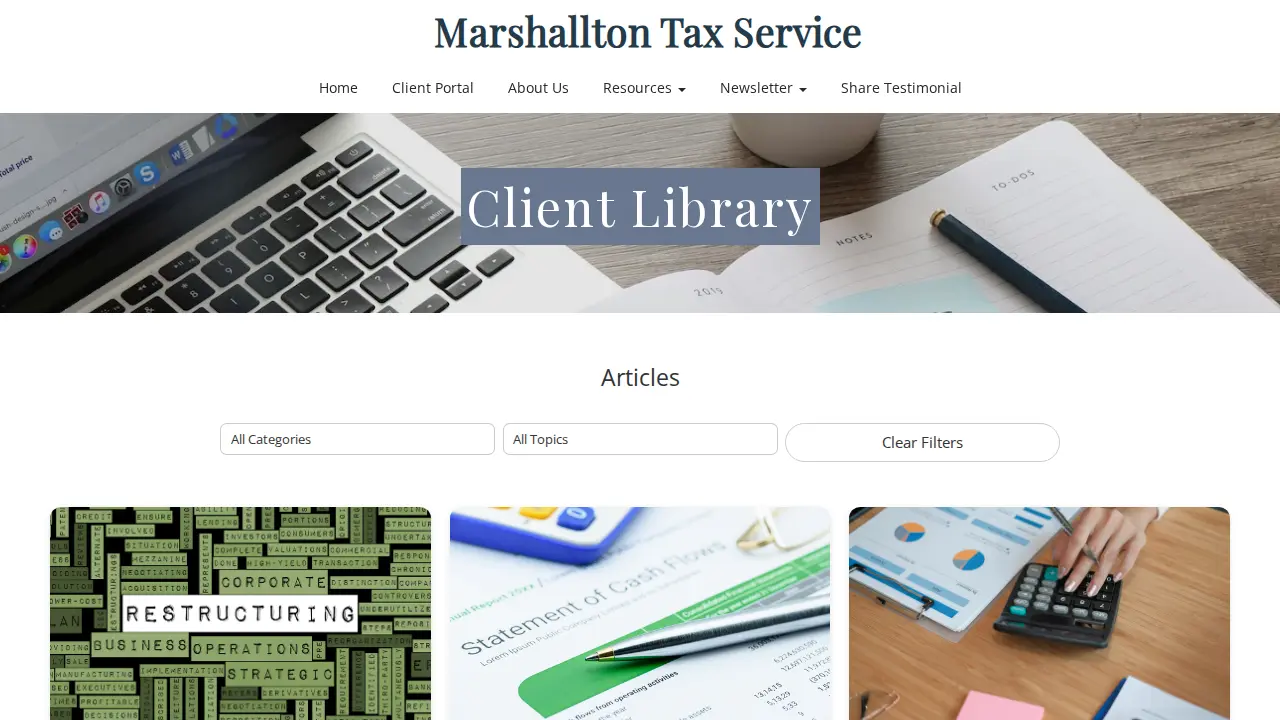 Marshallton Tax Service page
