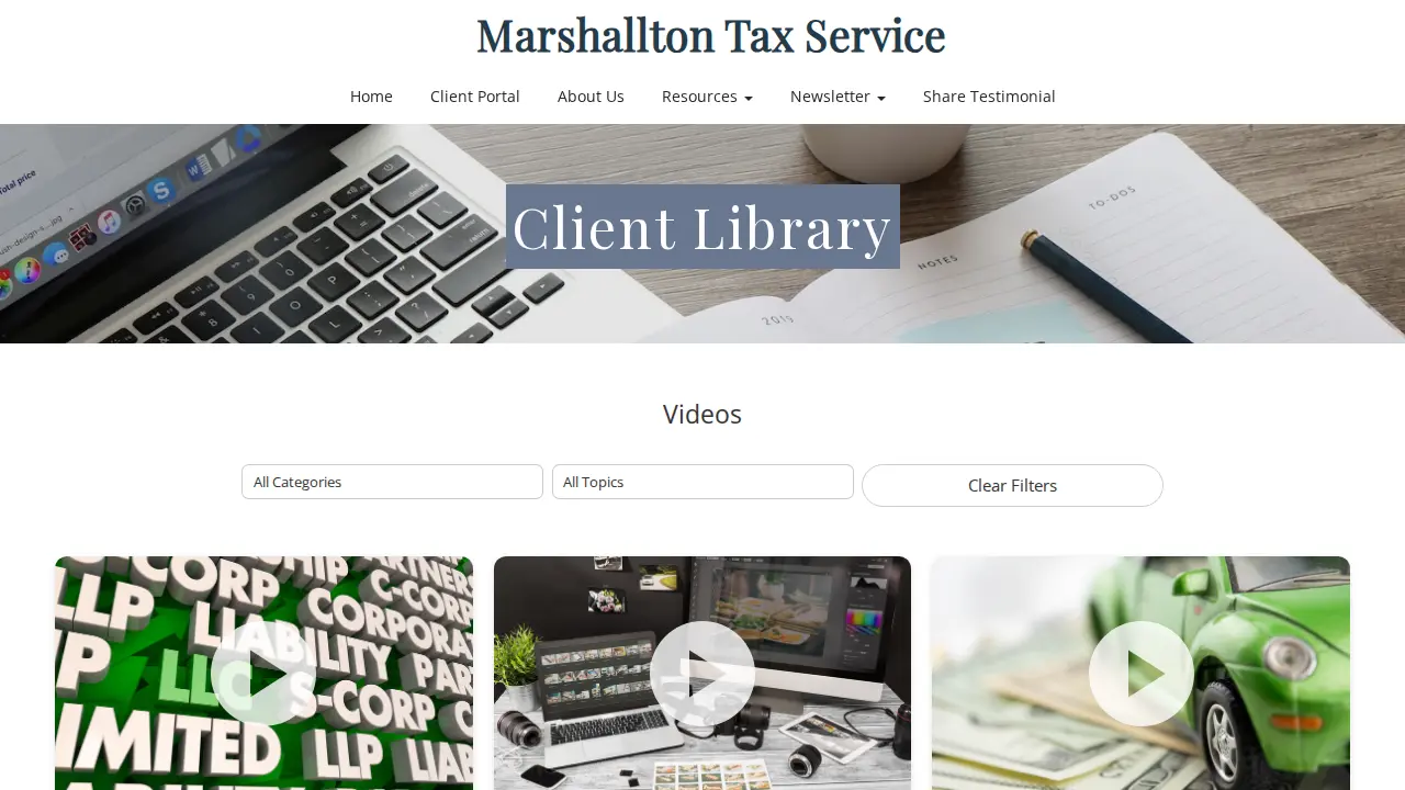 Marshallton Tax Service page