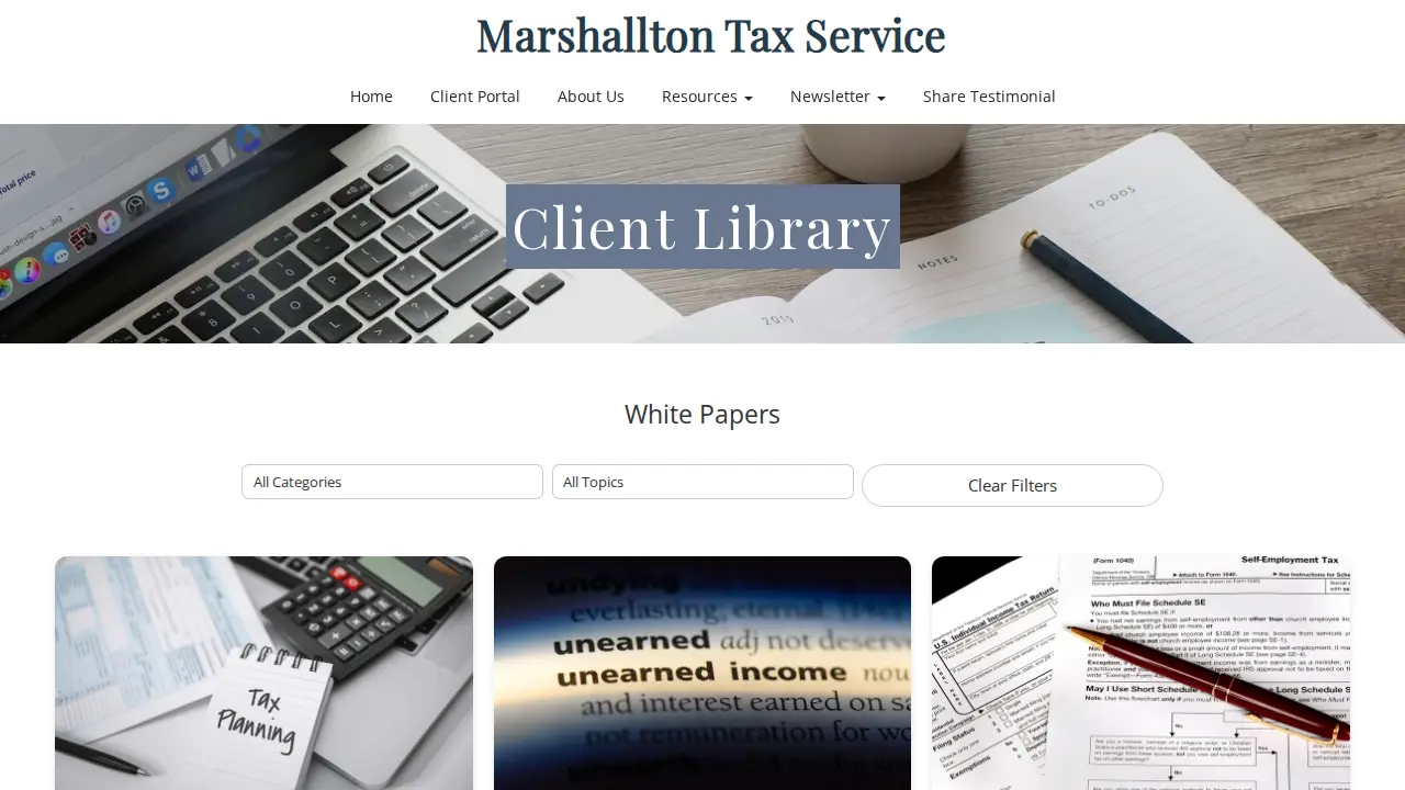 Marshallton Tax Service page