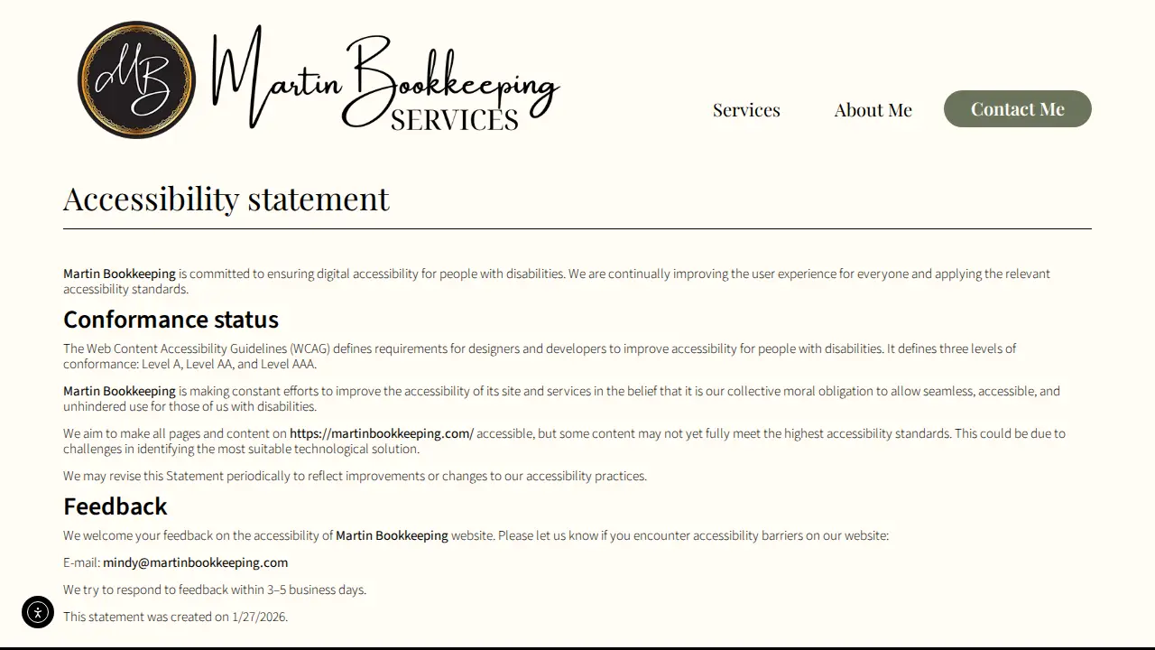Martin Bookkeeping Services LLC page
