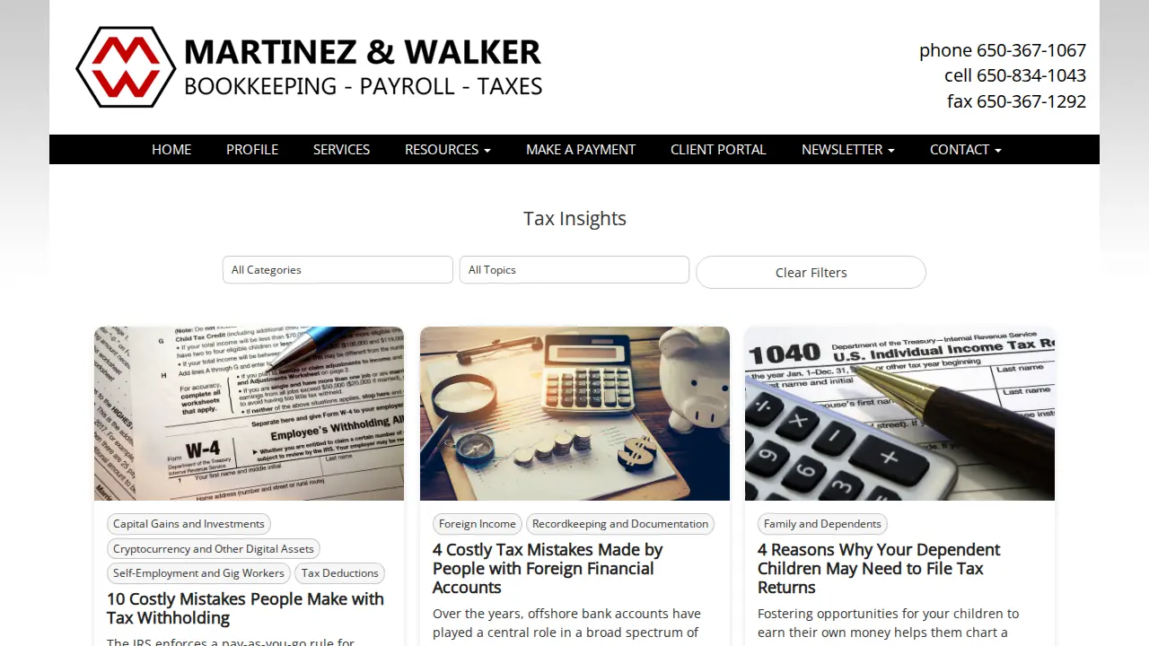 Martinez & Walker page