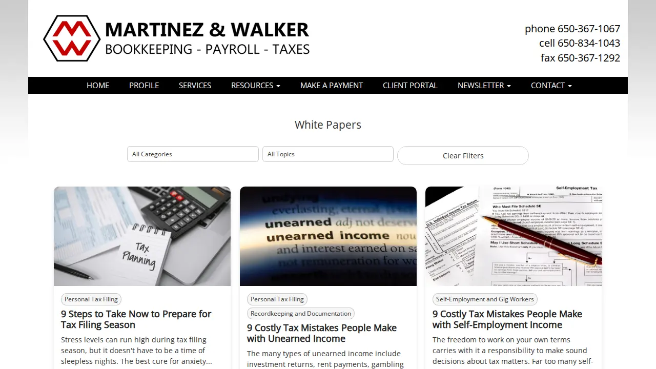 Martinez & Walker page