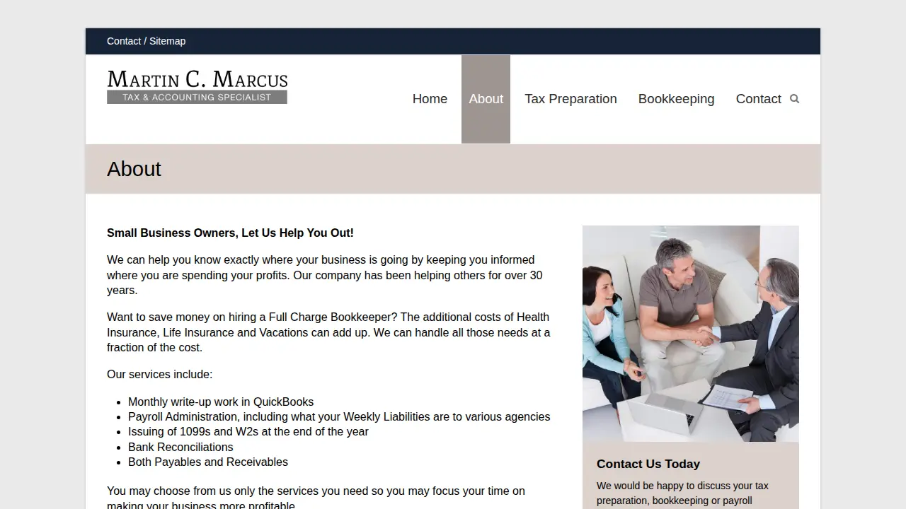 Martin C. Marcus - Tax & Accounting Specialist page