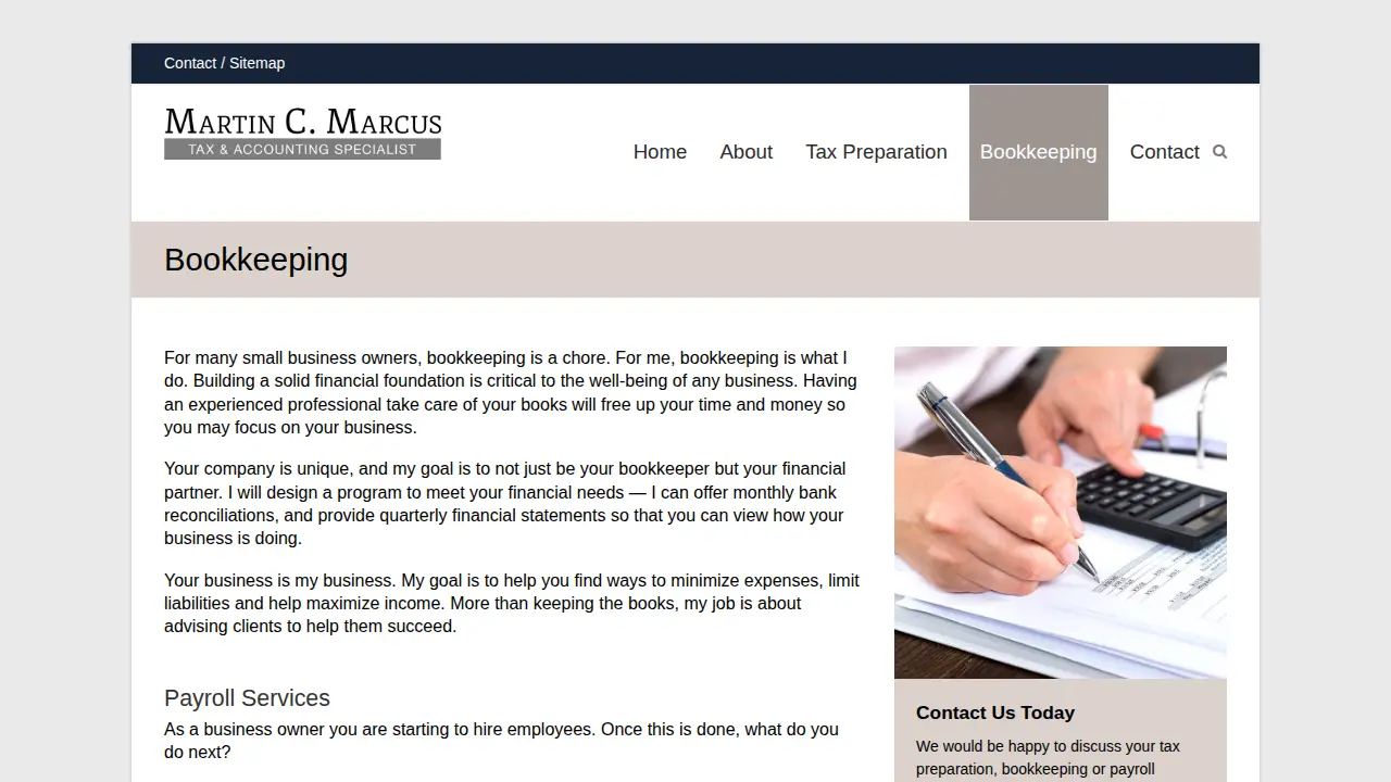 Martin C. Marcus - Tax & Accounting Specialist page