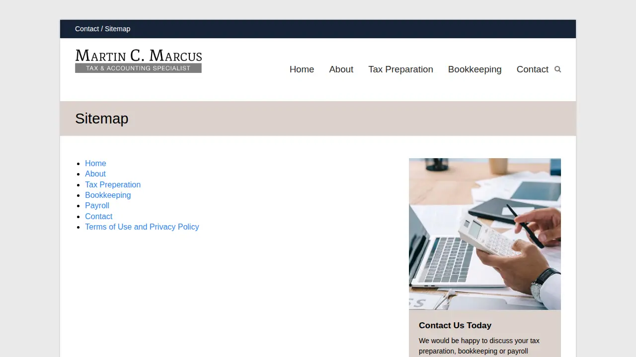 Martin C. Marcus - Tax & Accounting Specialist page