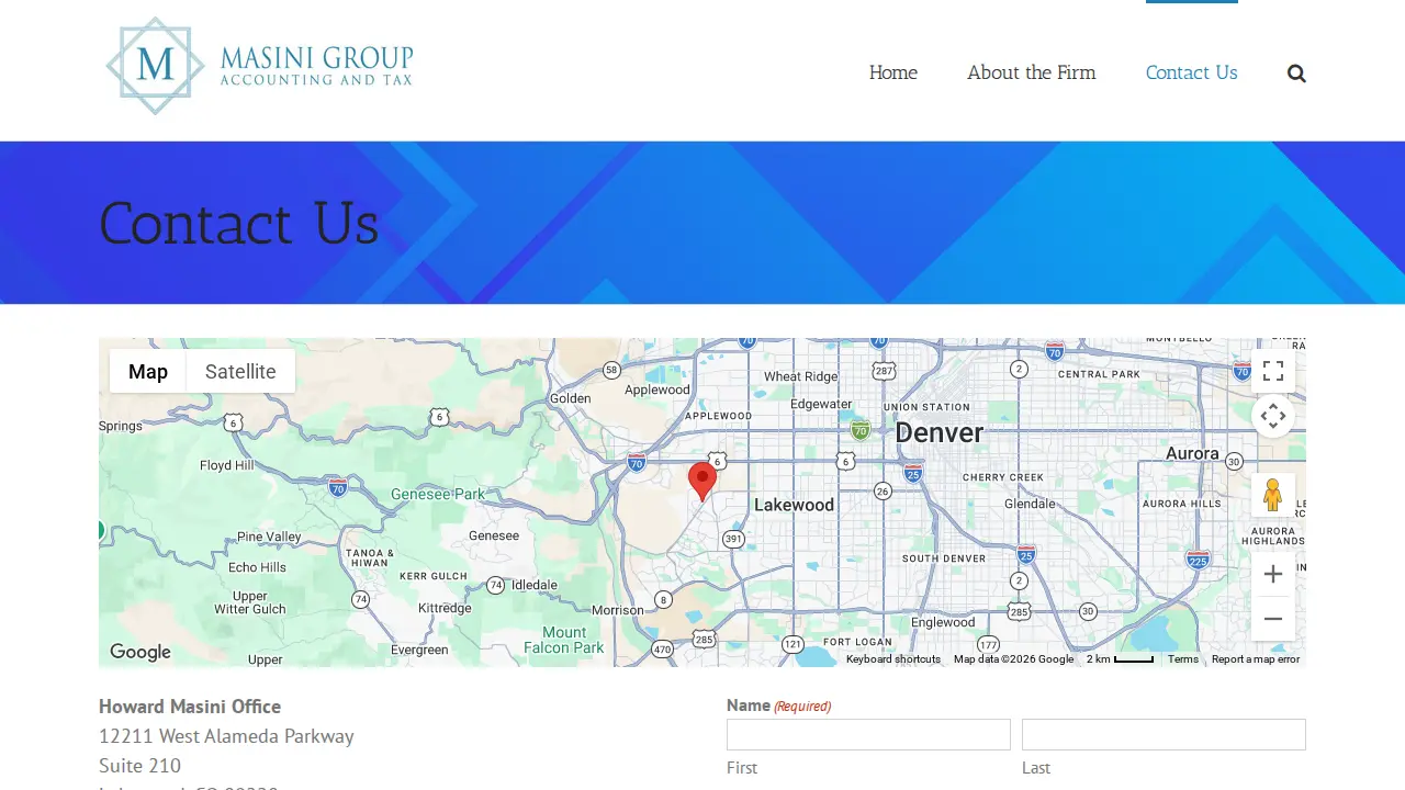 Masini Group Accounting and Tax page