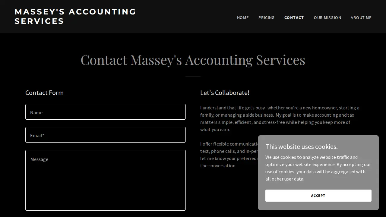 Massey’s Accounting Services page