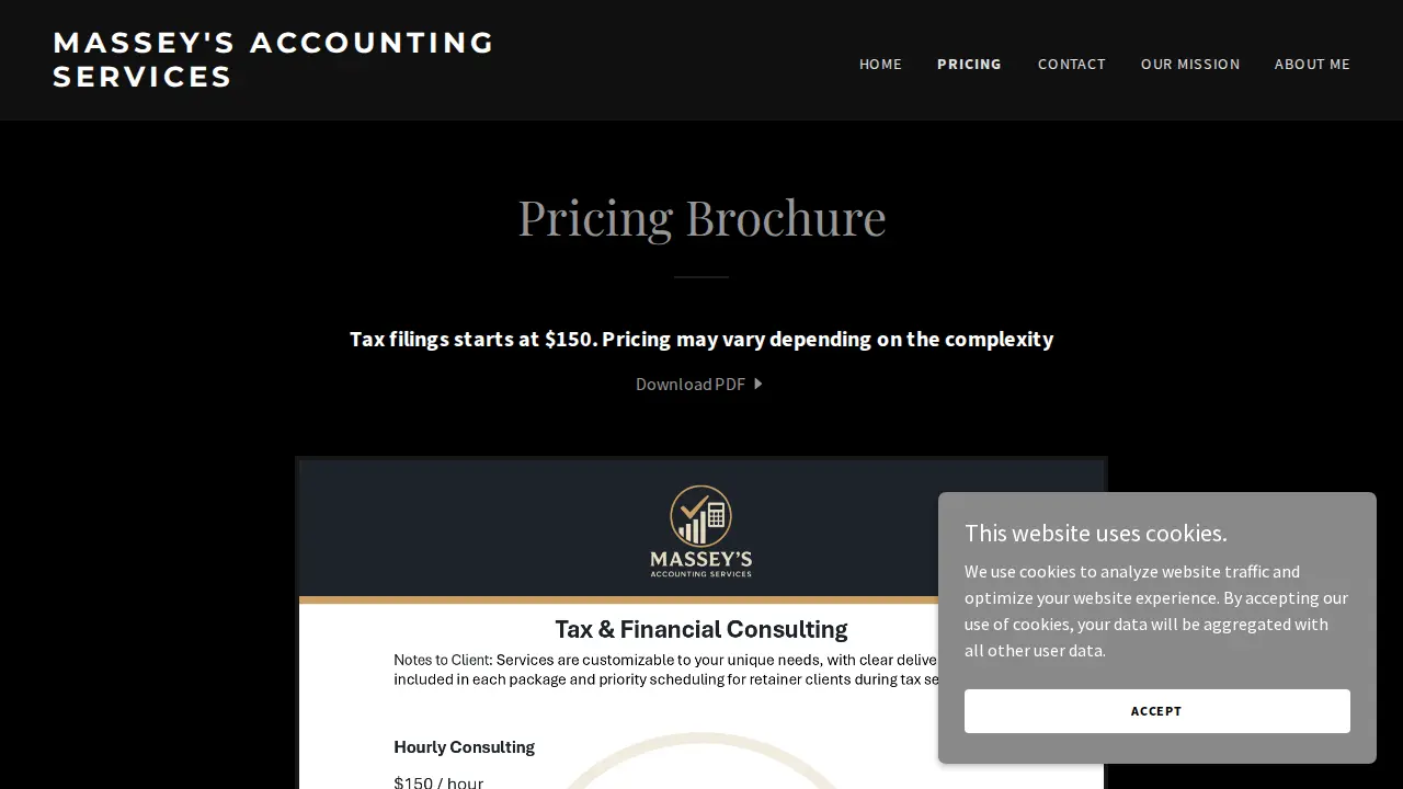 Massey’s Accounting Services page