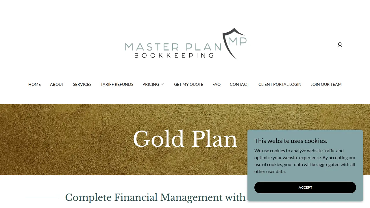Master Plan Bookkeeping page