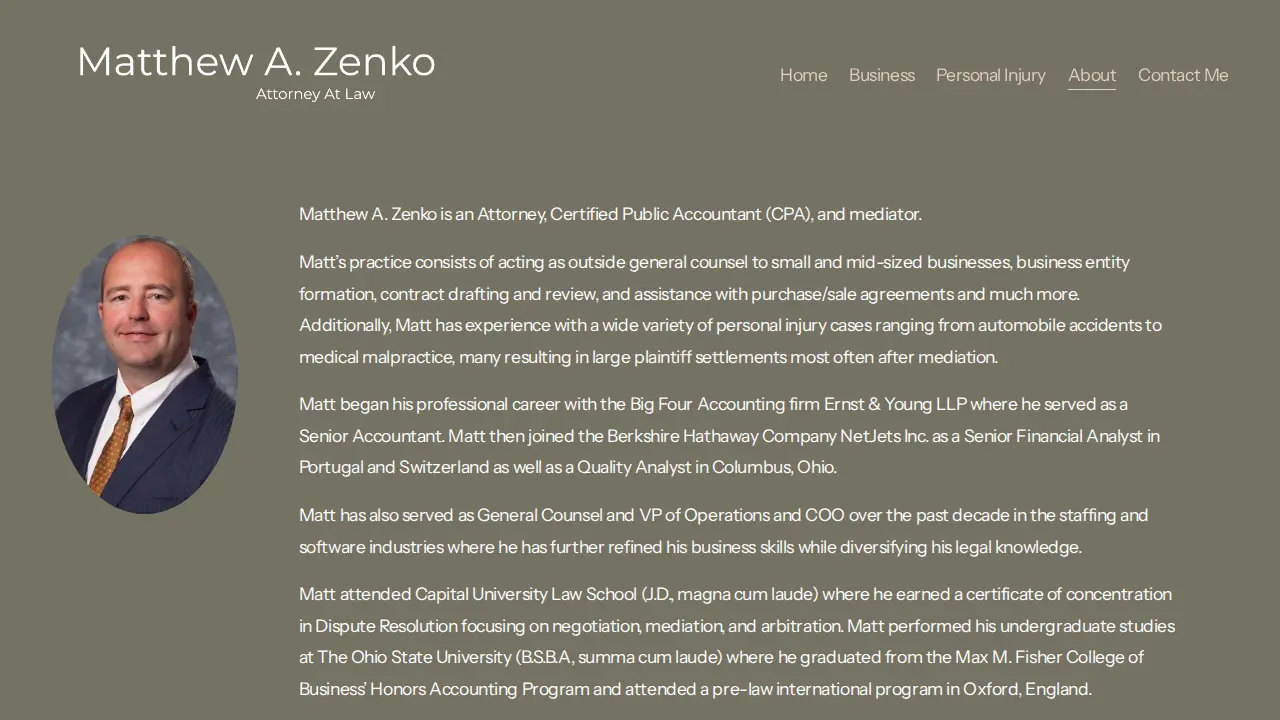 Matthew A. Zenko page