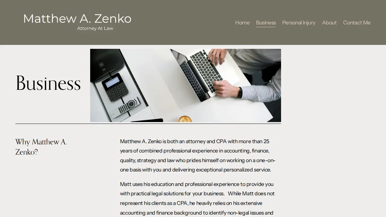 Matthew A. Zenko page