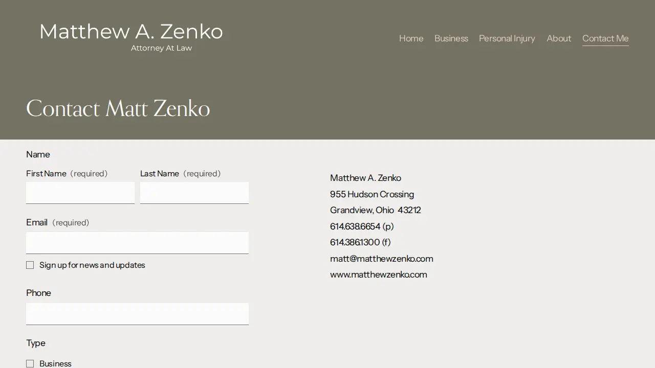 Matthew A. Zenko page