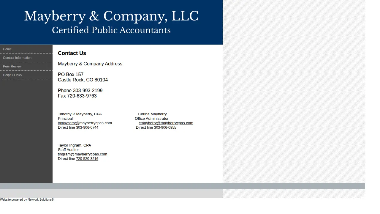 Mayberry & Company LLC page