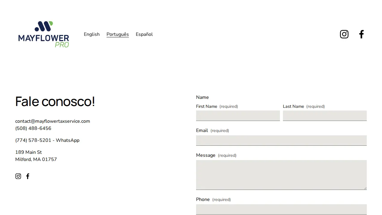 Mayflower Pro Milford - Tax Preparation & Business Services page