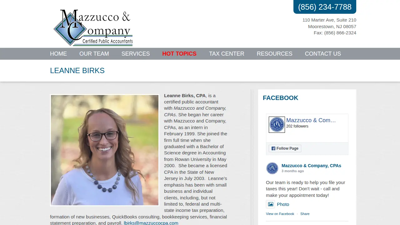 MAZZUCCO & COMPANY CPAS page