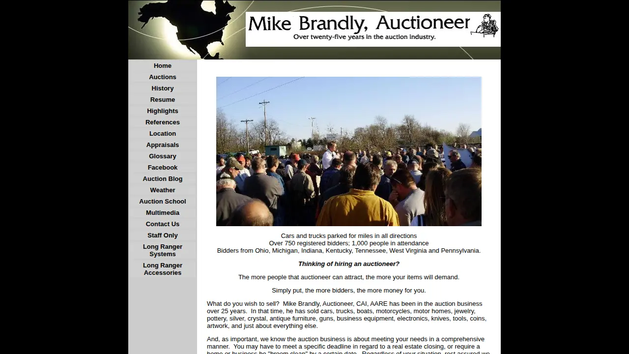 Mike Brandly Auctioneer website