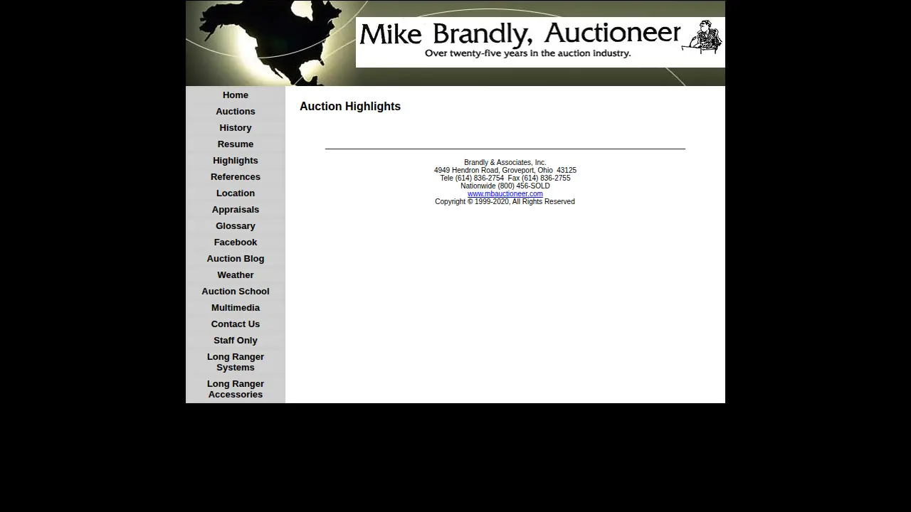 Mike Brandly Auctioneer page