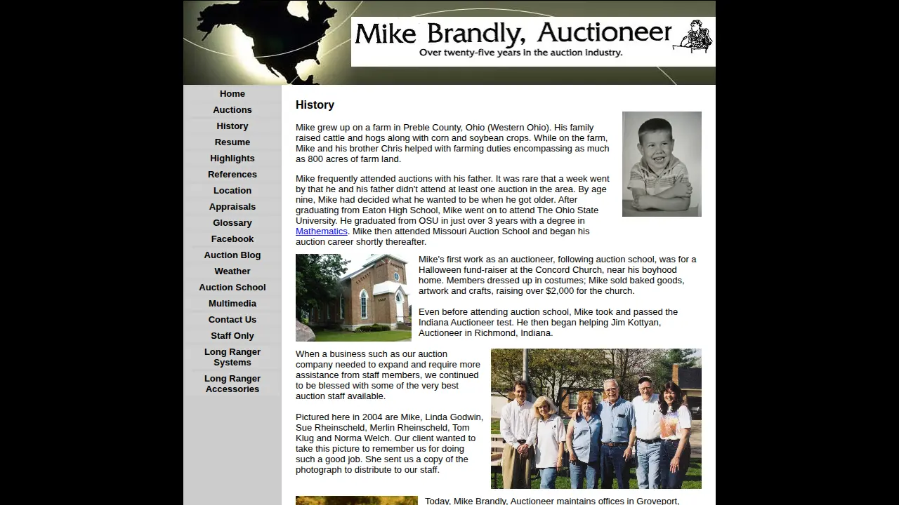 Mike Brandly Auctioneer page