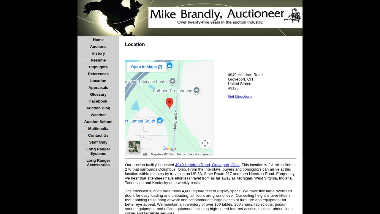 Mike Brandly Auctioneer page