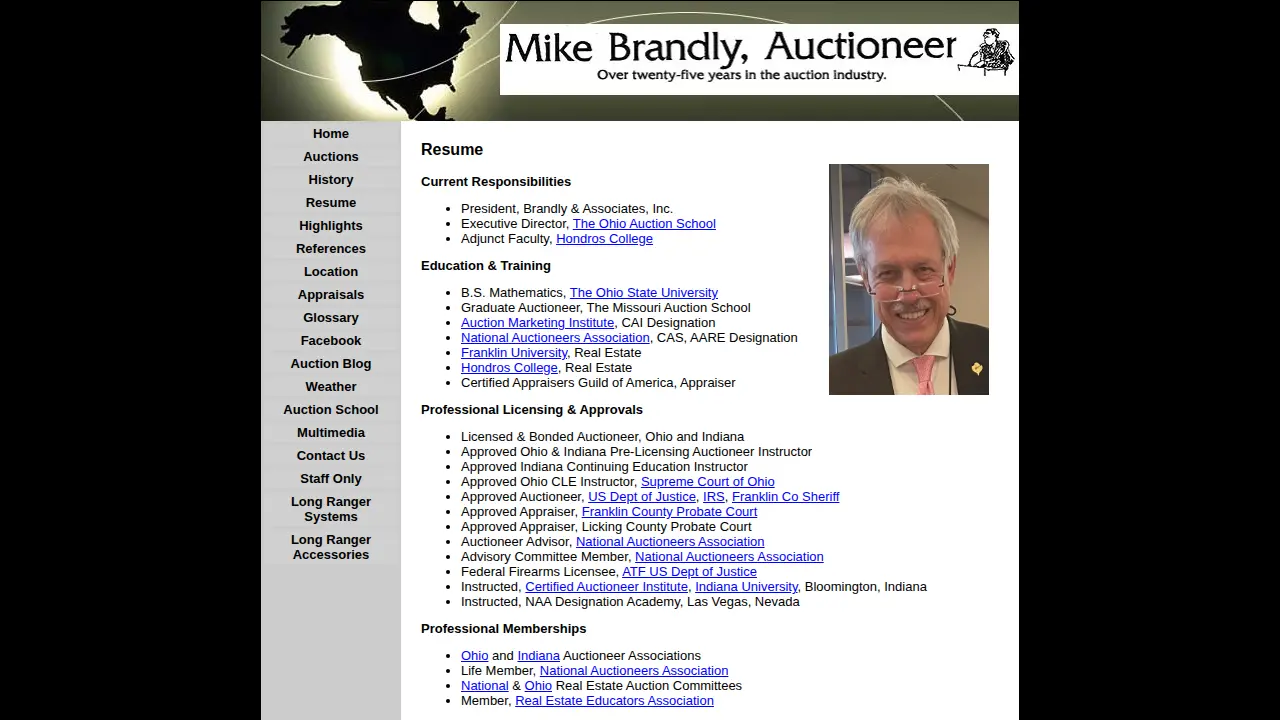 Mike Brandly Auctioneer page