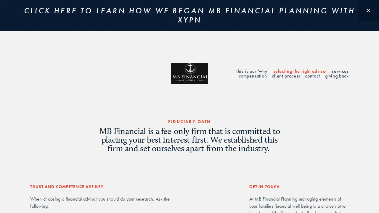 MB Financial Planning LLC page