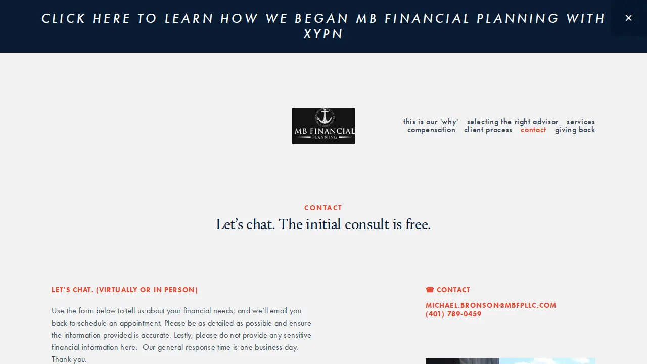 MB Financial Planning LLC page