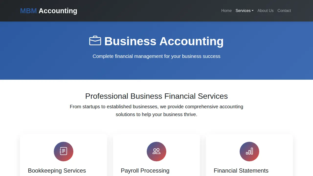 MBM Accounting & Tax Services page