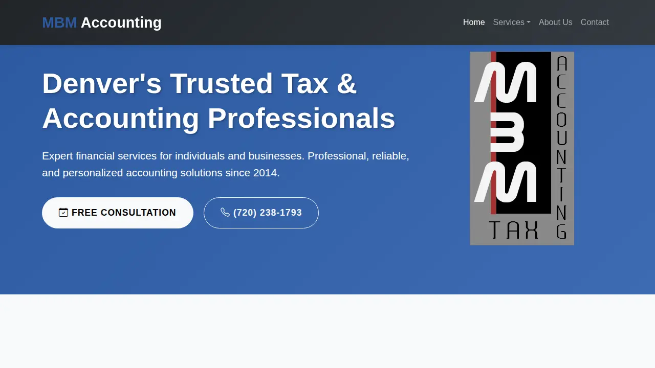 MBM Accounting & Tax Services page