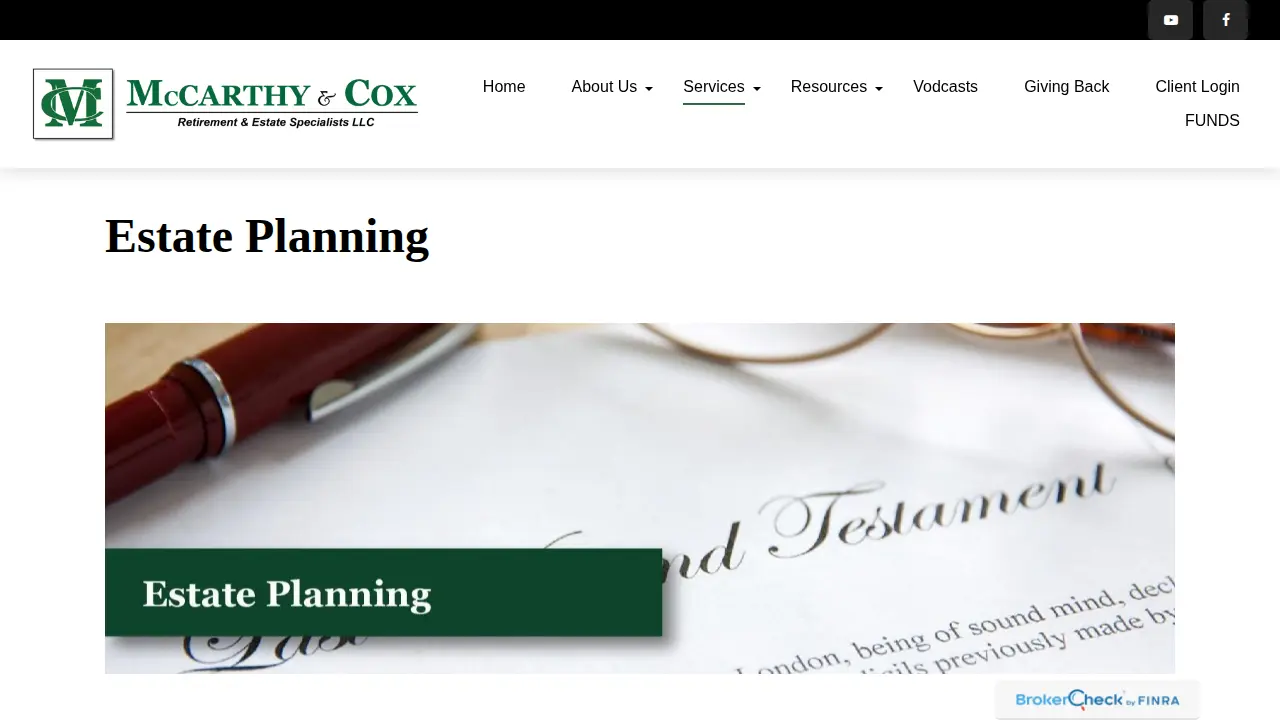 McCarthy and Cox Retirement and Estate Specialists LLC page
