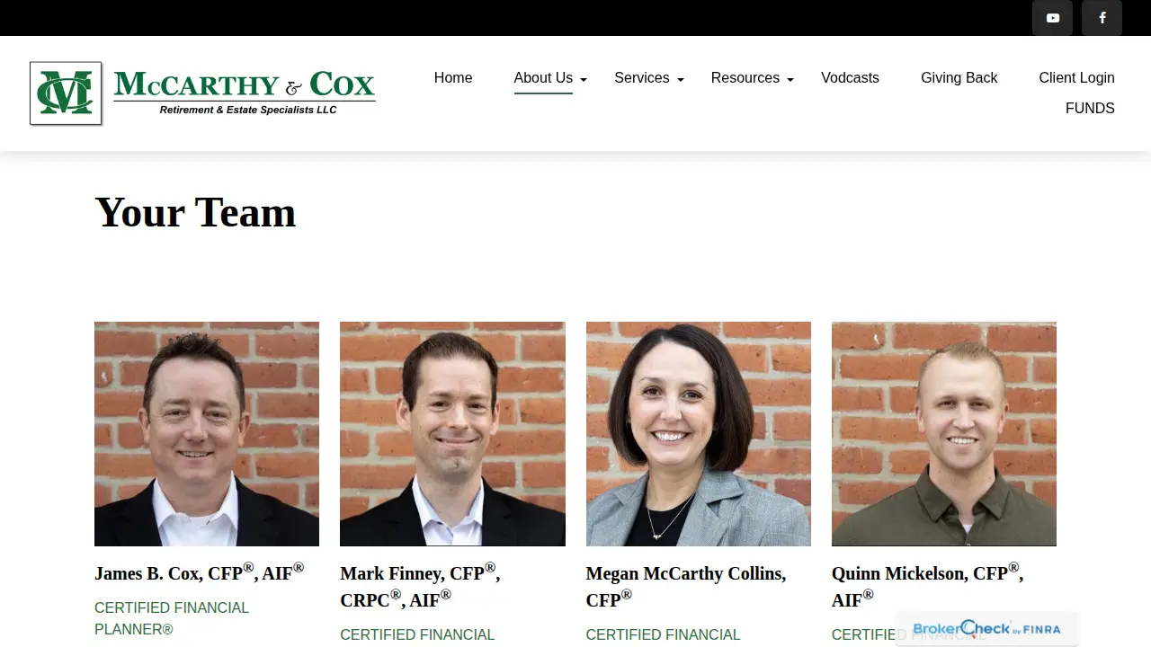 McCarthy and Cox Retirement and Estate Specialists LLC page