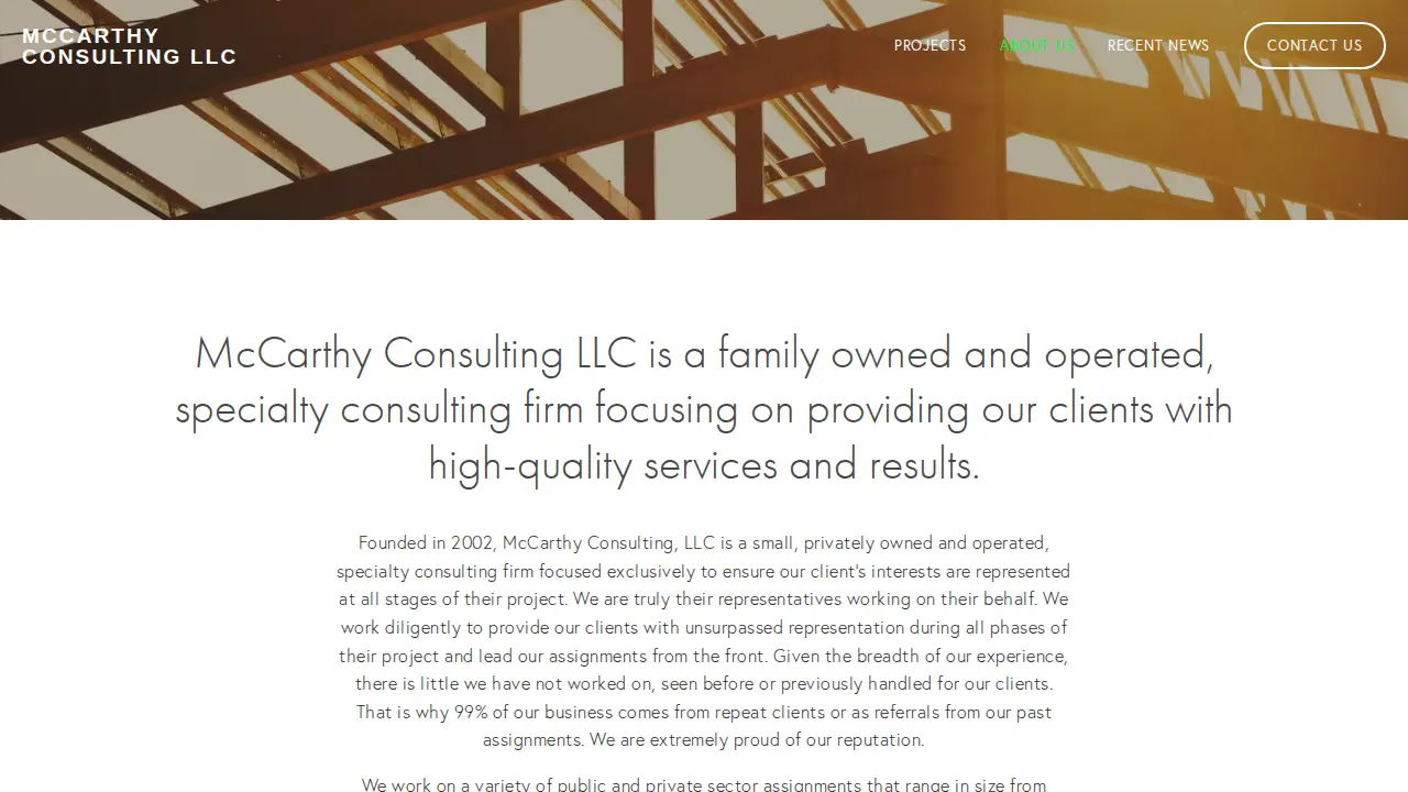 McCarthy Consulting page