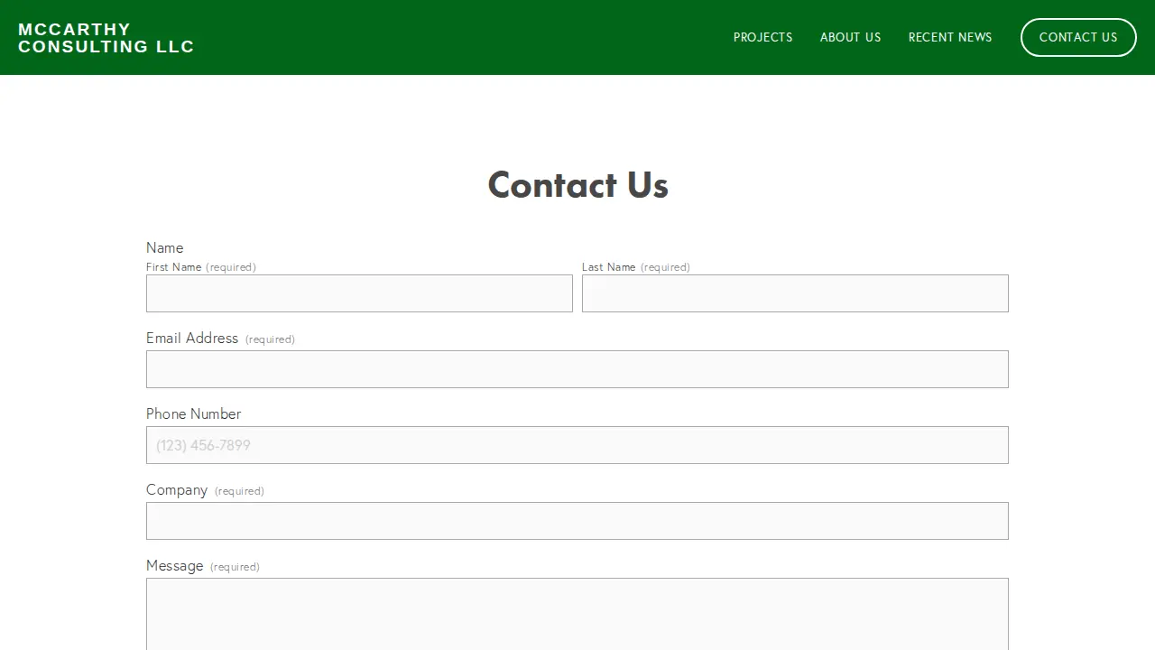 McCarthy Consulting page
