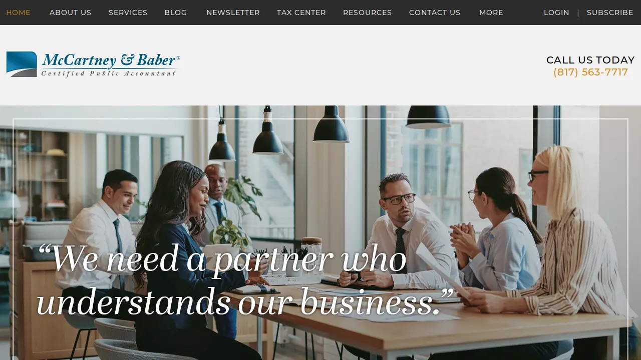 McCartney & Baber Inc., CPA page