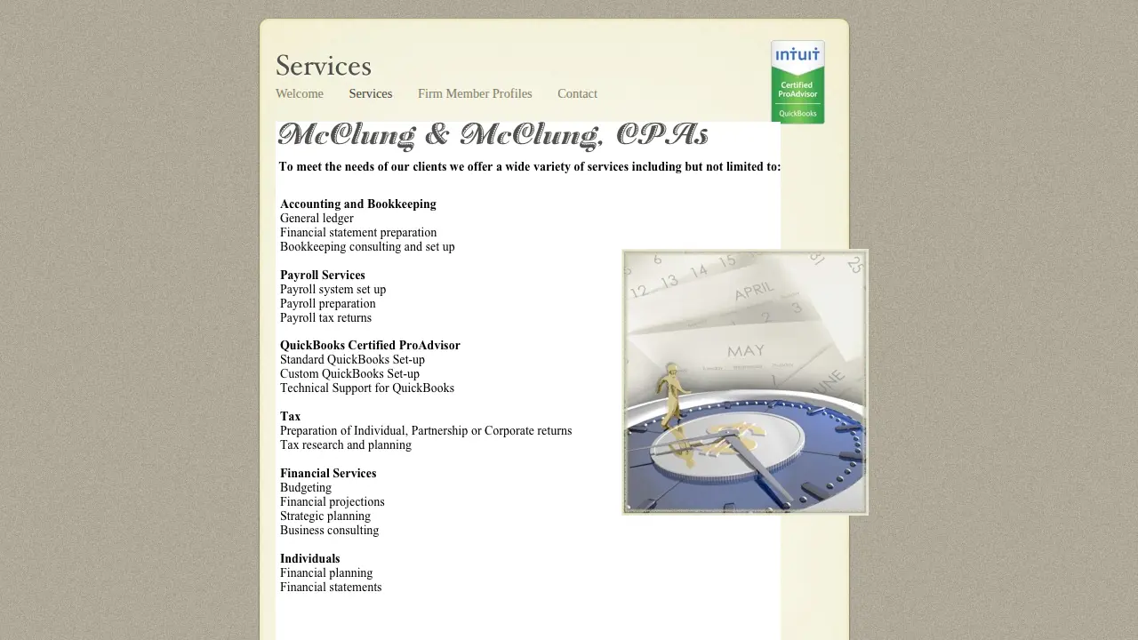 McClung & McClung, CPAs page