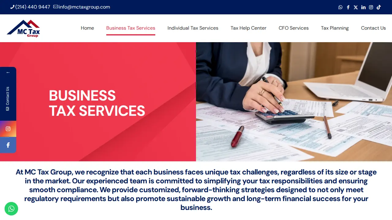 MC Tax Group page