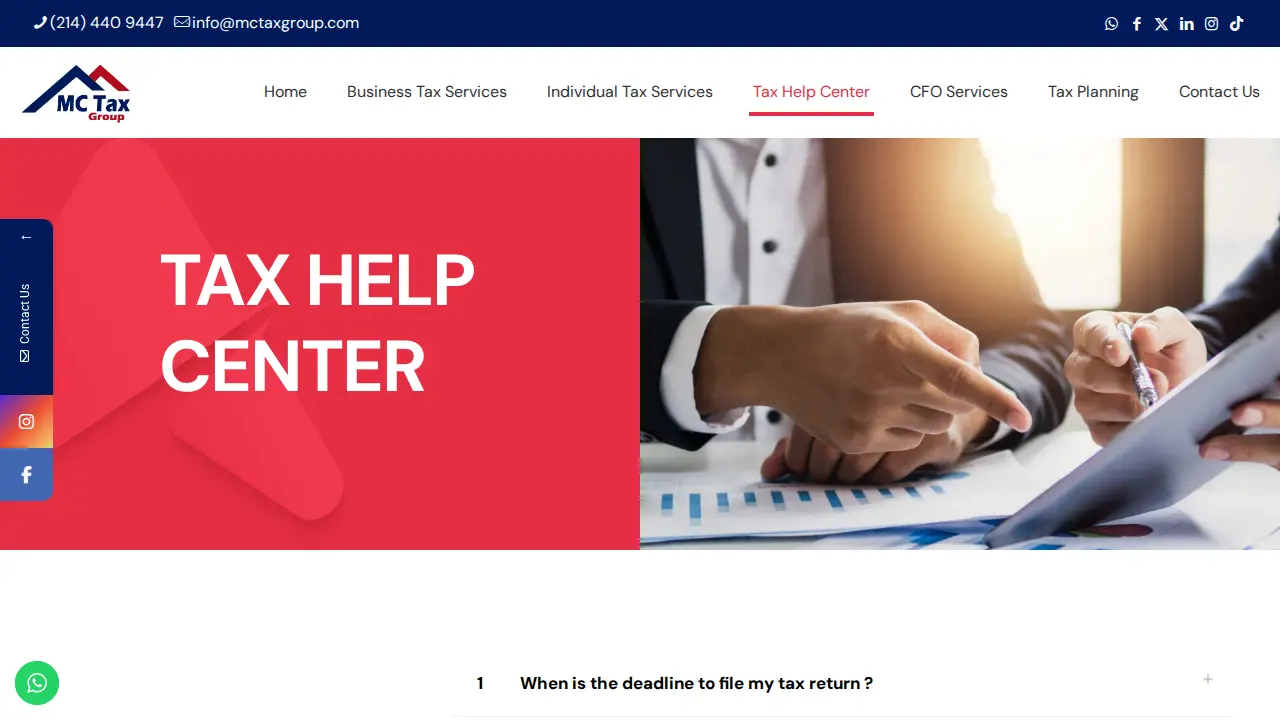 MC Tax Group page