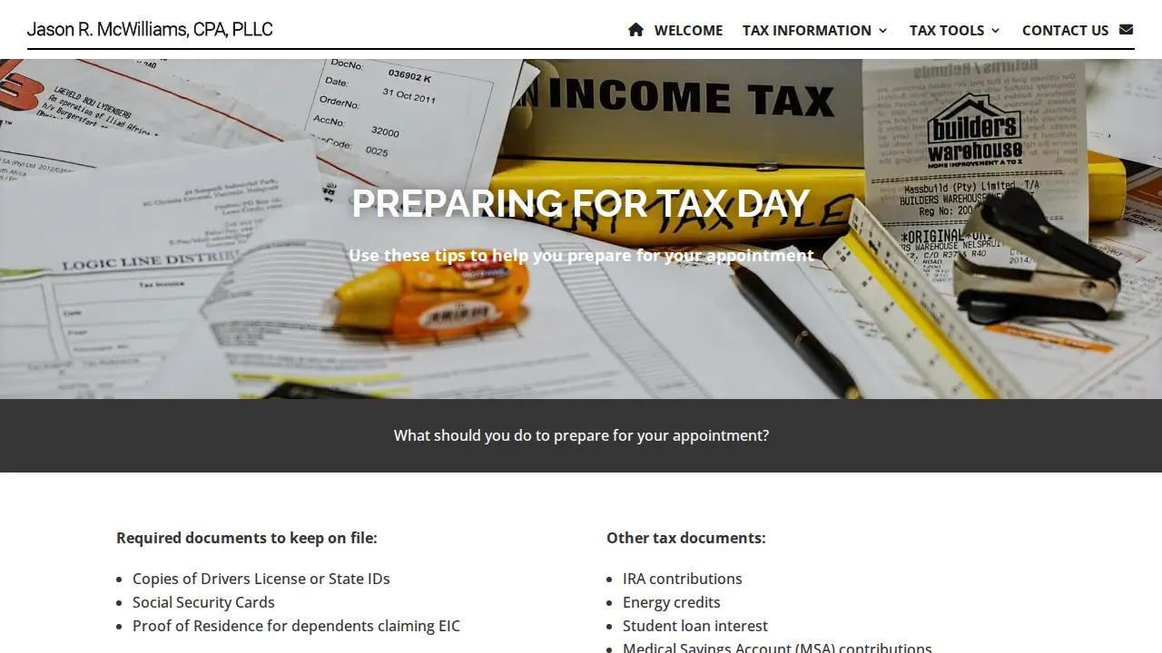 Jason R. McWilliams, CPA, PLLC page