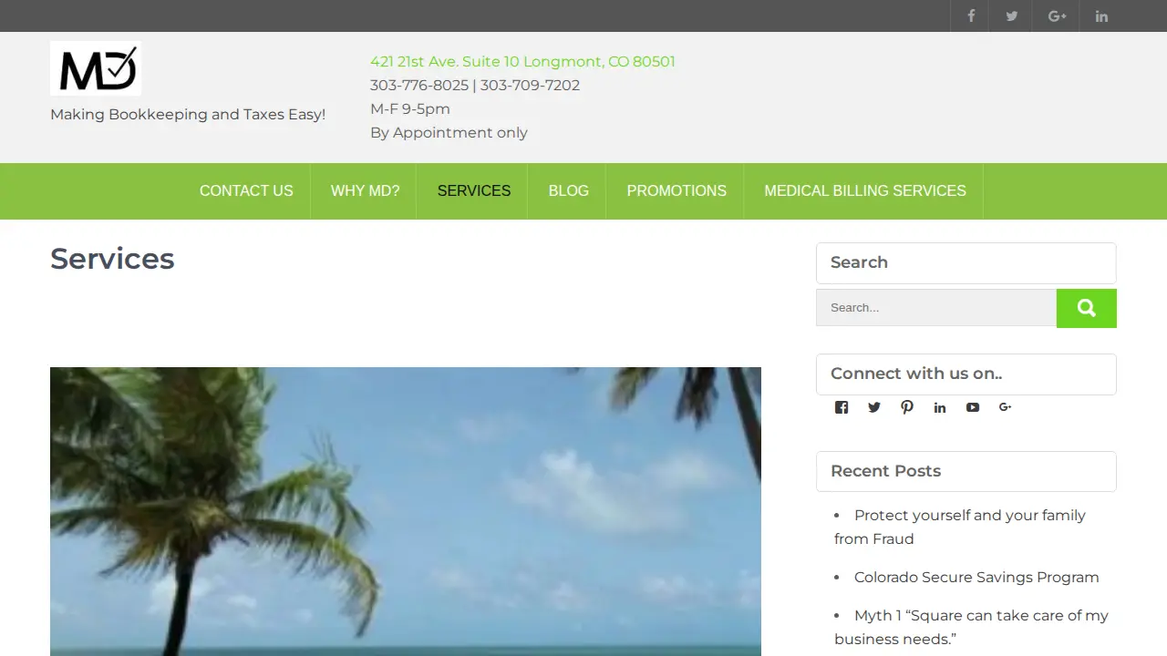 MD Bookkeeping & Taxes page