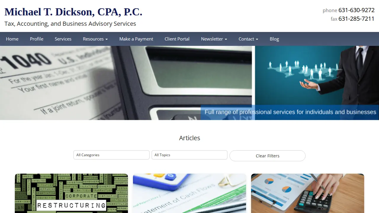 Michael T. Dickson CPA PC page