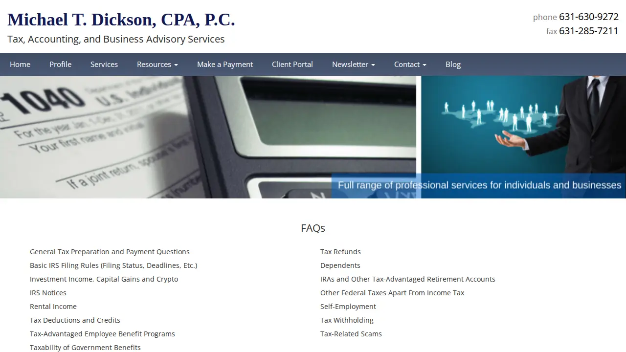 Michael T. Dickson CPA PC page