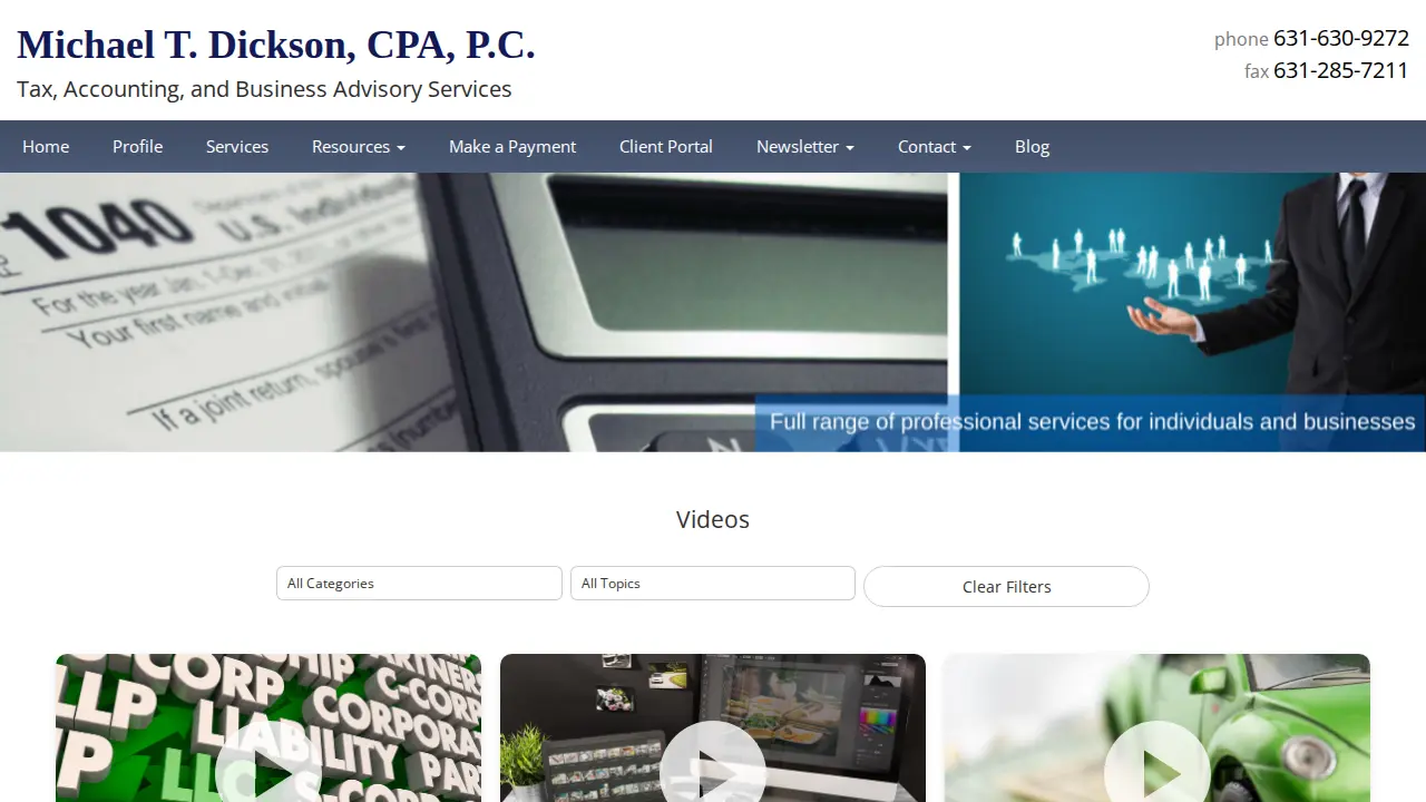 Michael T. Dickson CPA PC page