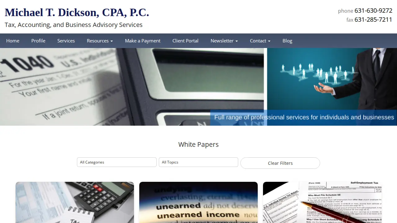 Michael T. Dickson CPA PC page