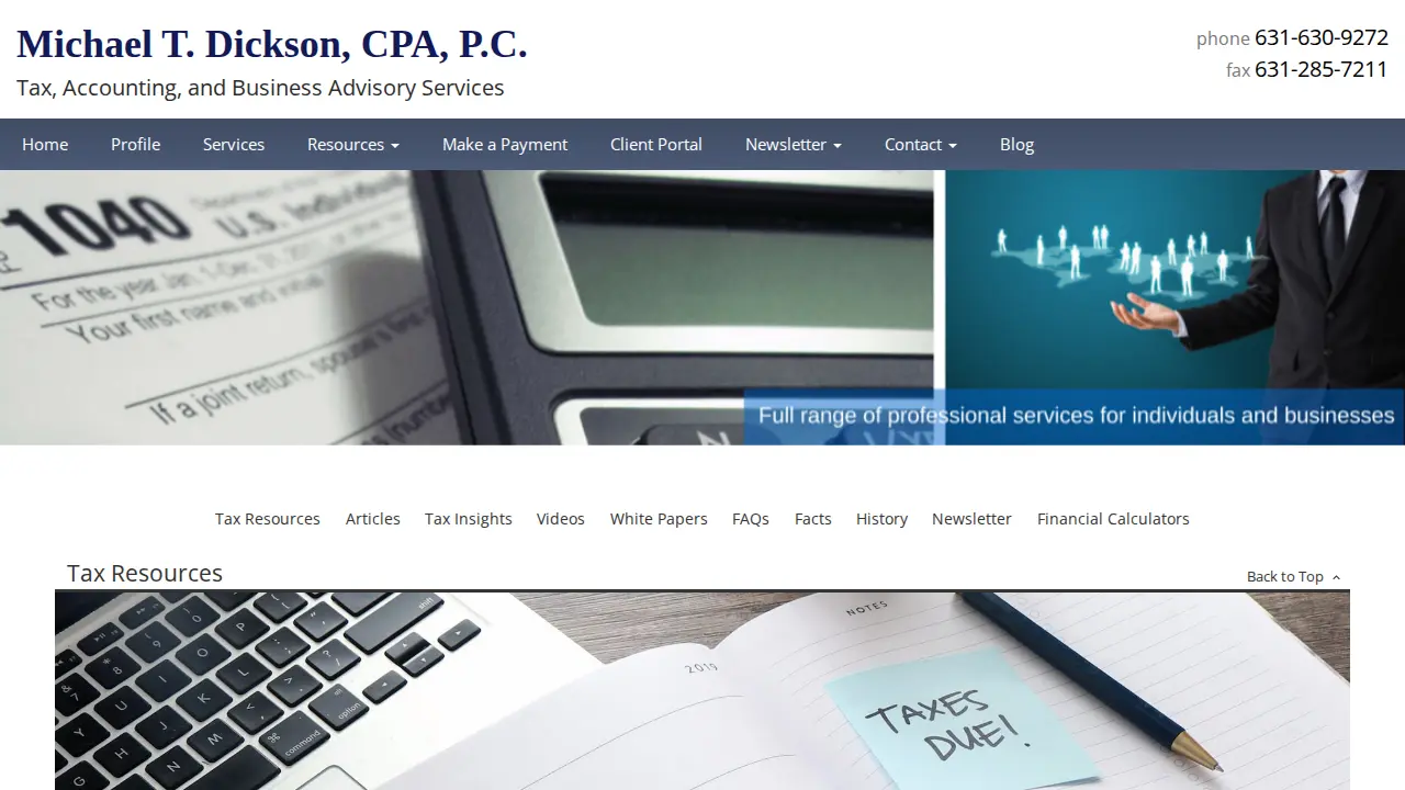Michael T. Dickson CPA PC page